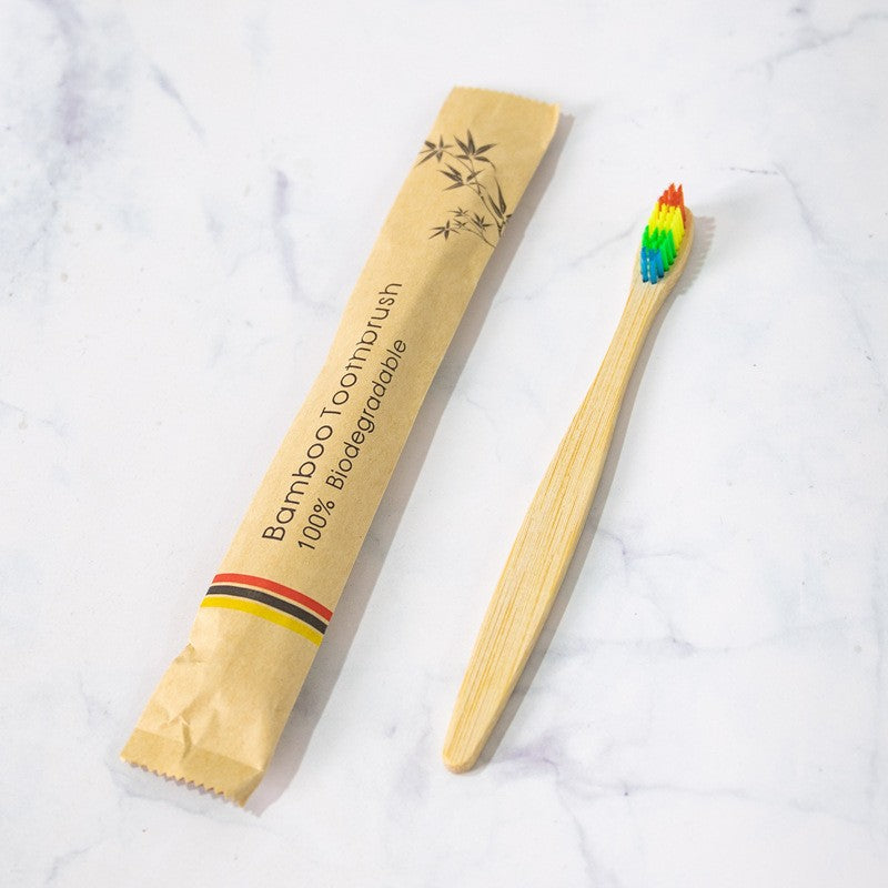 Biodegradable disposable bamboo toothbrush
