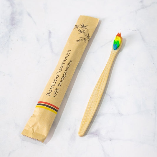 Biodegradable disposable bamboo toothbrush