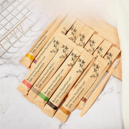 Biodegradable disposable bamboo toothbrush