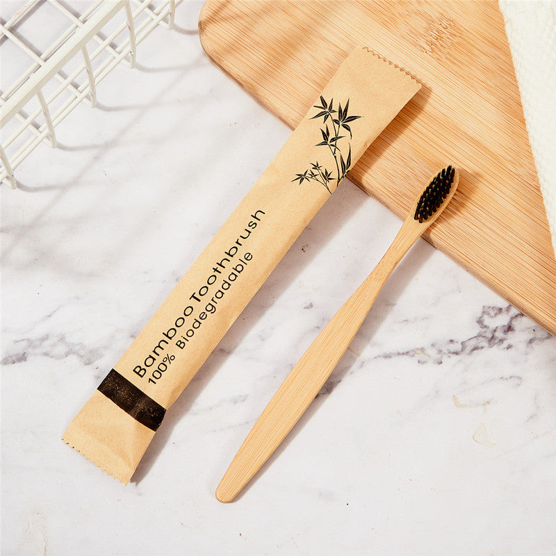 Biodegradable disposable bamboo toothbrush