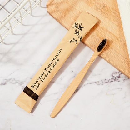 Biodegradable disposable bamboo toothbrush