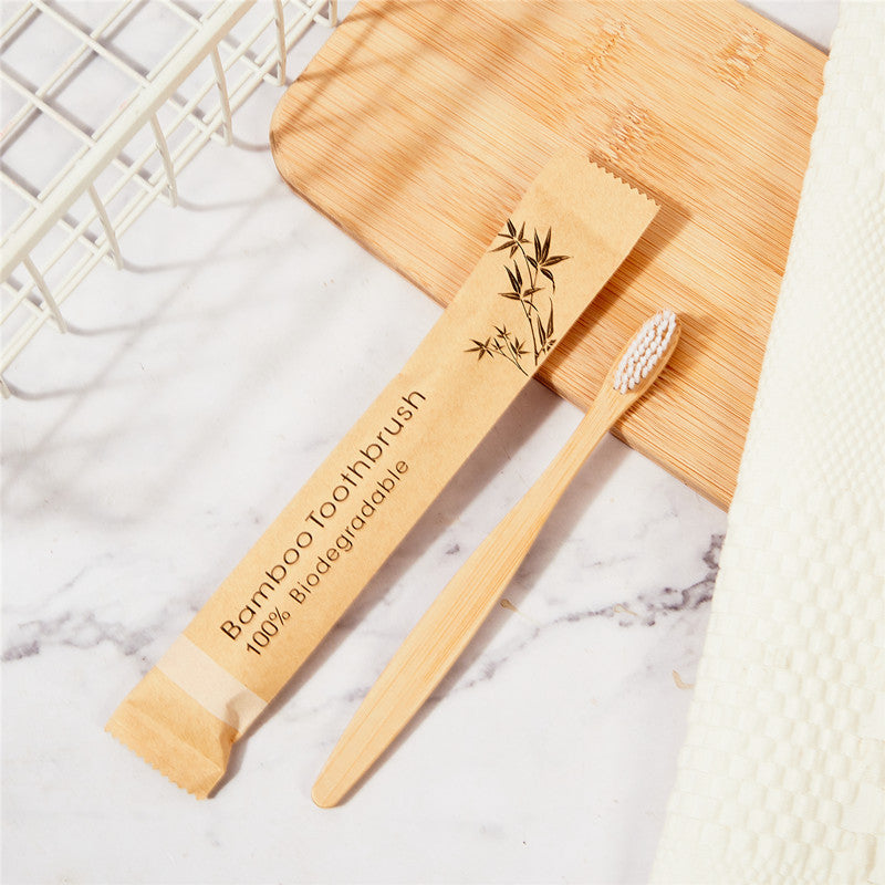 Biodegradable disposable bamboo toothbrush