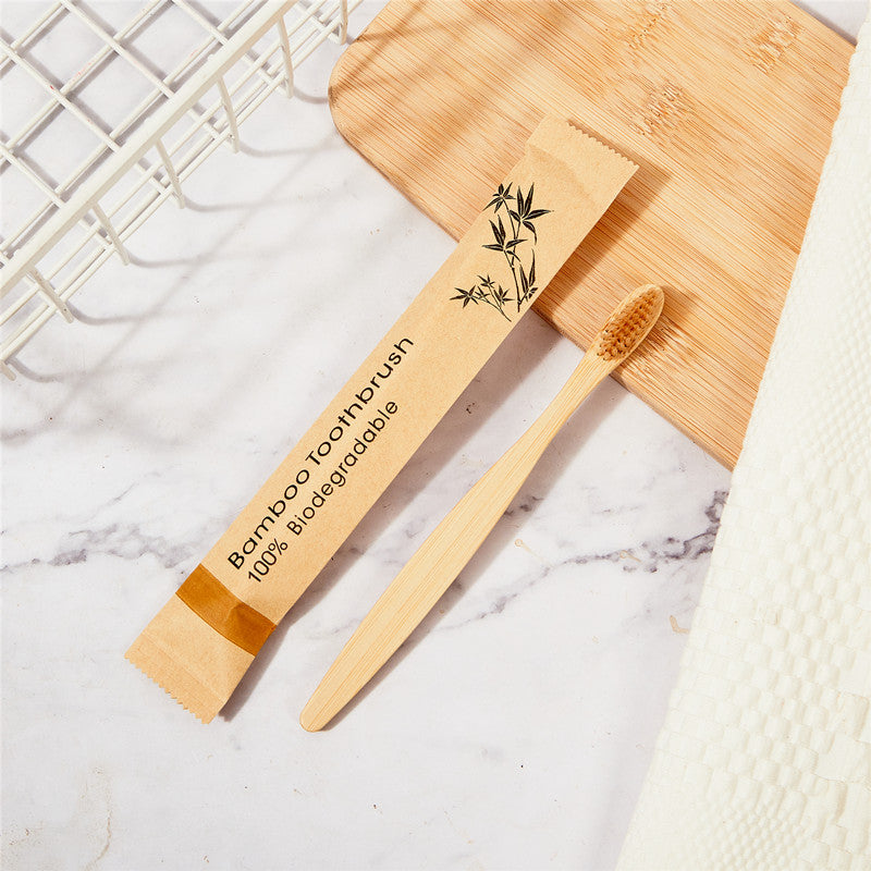 Biodegradable disposable bamboo toothbrush