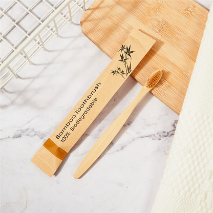 Biodegradable disposable bamboo toothbrush