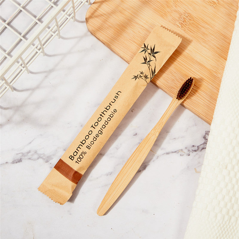 Biodegradable disposable bamboo toothbrush