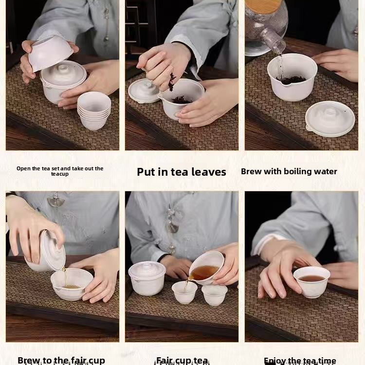 Biodegradable Portable Rice Husk Tea Set