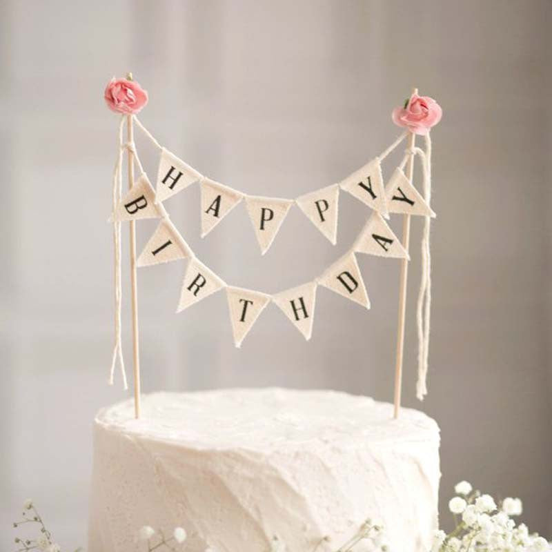 Birthday cake decorations, banners, European style creative cakes, flags, party supplies