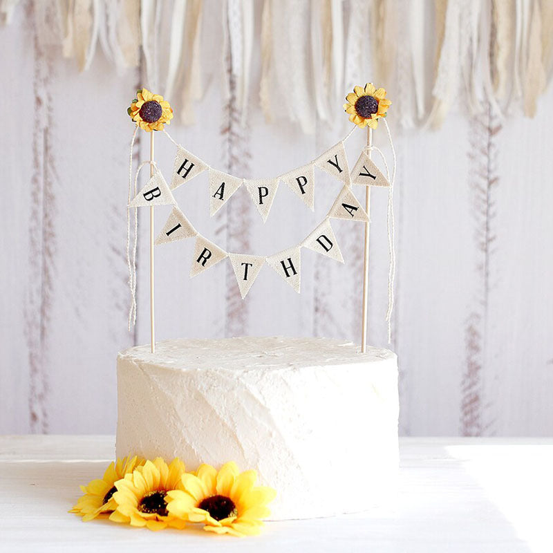 Birthday cake decorations, banners, European style creative cakes, flags, party supplies