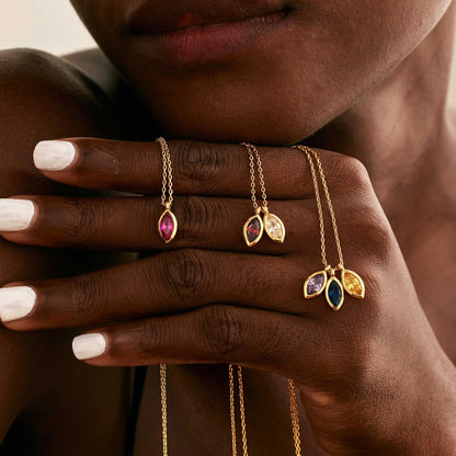 Birthstone Zircon Gold Plated Necklace