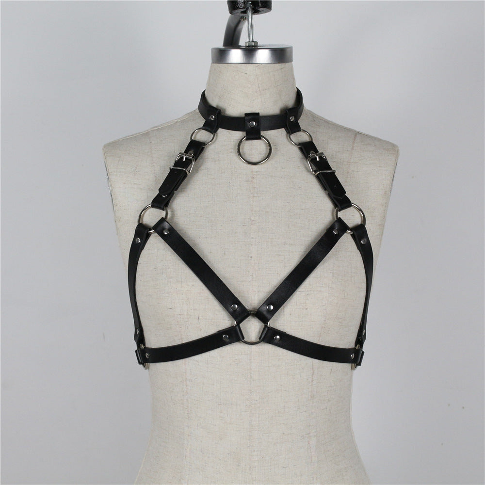 Black Adjustable Leather Corset