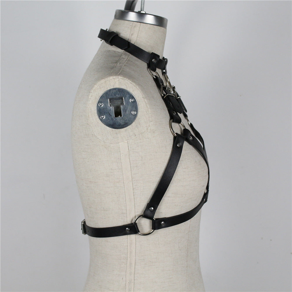 Black Adjustable Leather Corset