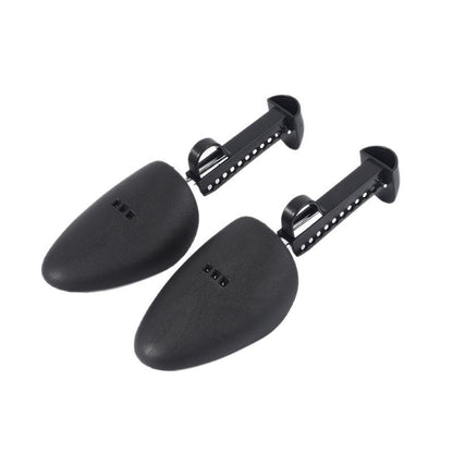 Black adjustable plastic shoe supports