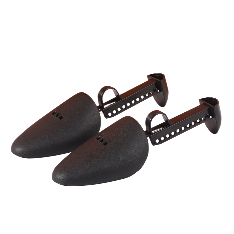 Black adjustable plastic shoe supports