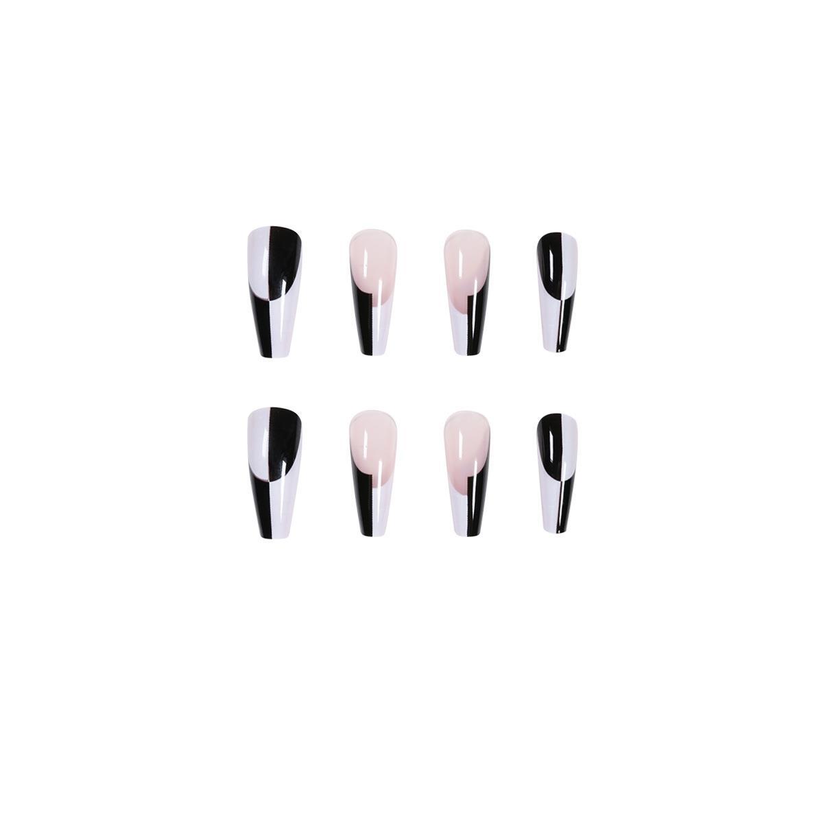 Black and White Colored Manicure