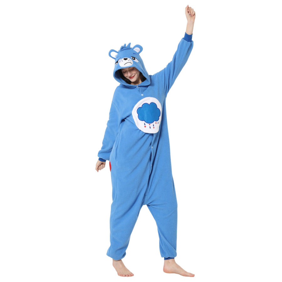 Black and white fleece onesie pajamas