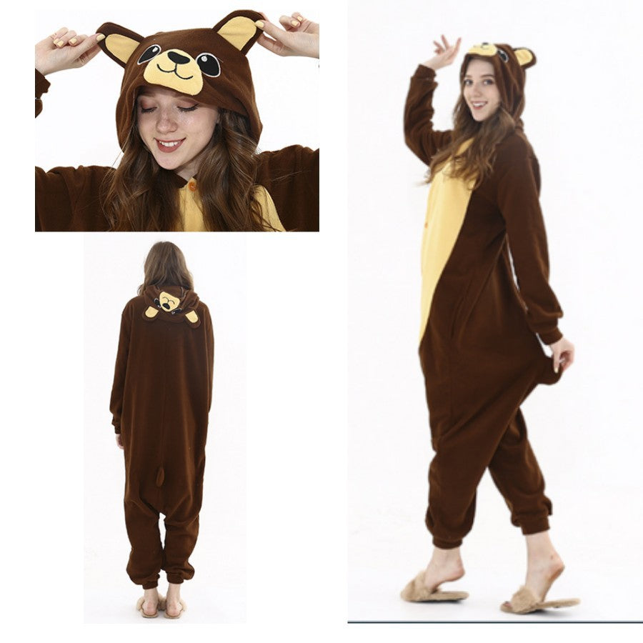 Black and white fleece onesie pajamas