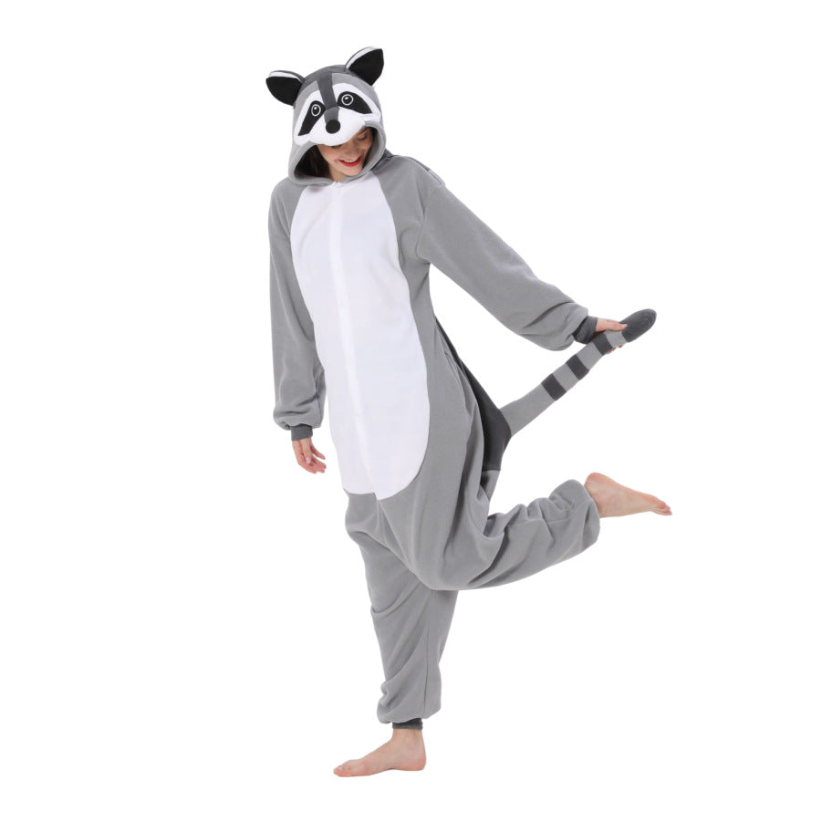 Black and white fleece onesie pajamas