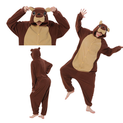 Black and white fleece onesie pajamas