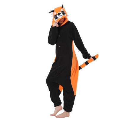 Black and white fleece onesie pajamas