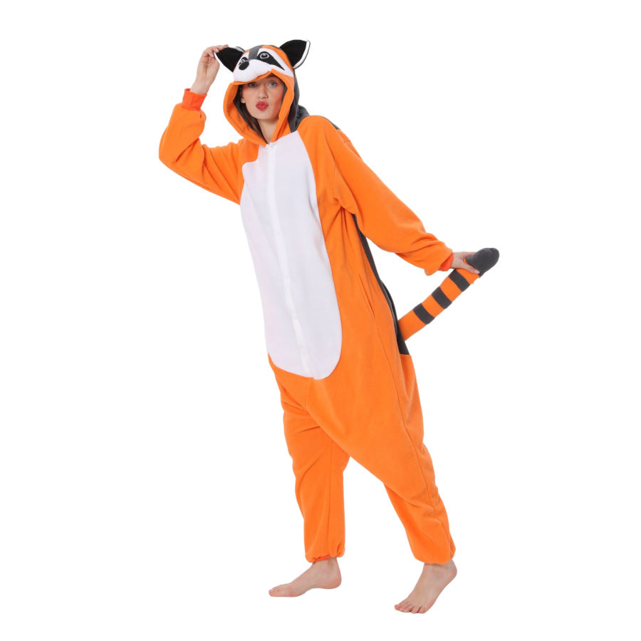 Black and white fleece onesie pajamas