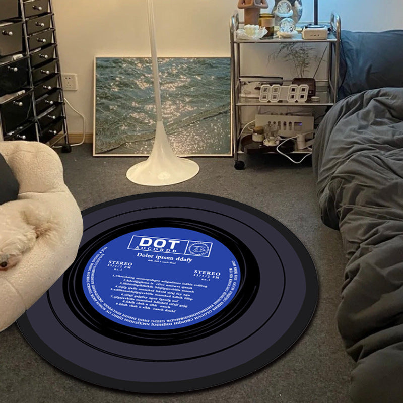 Black and White Pool Ball Pattern Non-Slip Round Rug