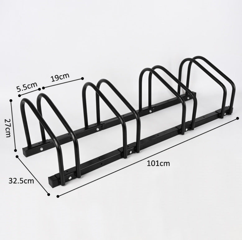 Black bicycle parking rack