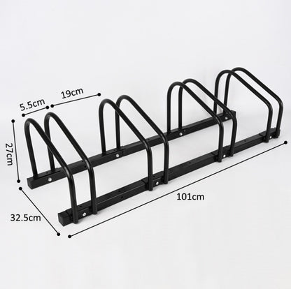Black bicycle parking rack