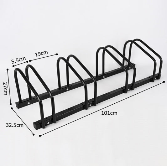 Black bicycle parking rack