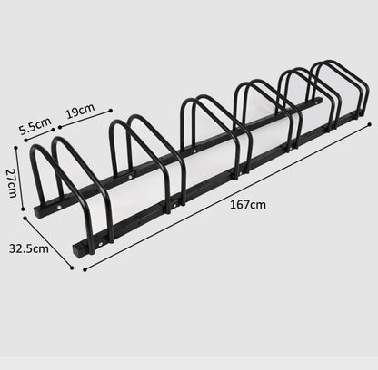 Black bicycle parking rack