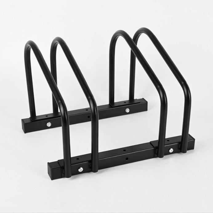 Black bicycle parking rack