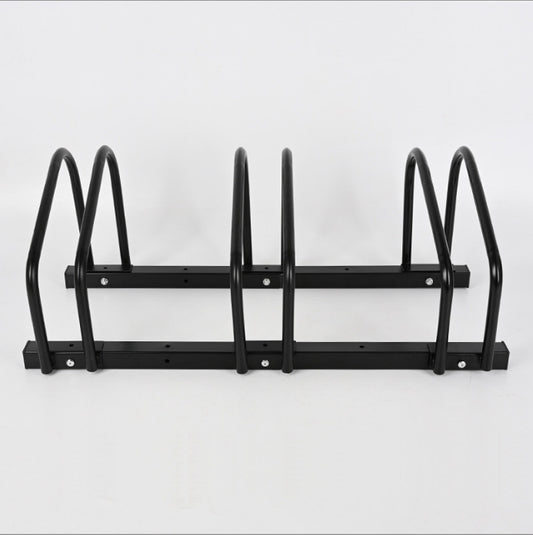 Black bicycle parking rack