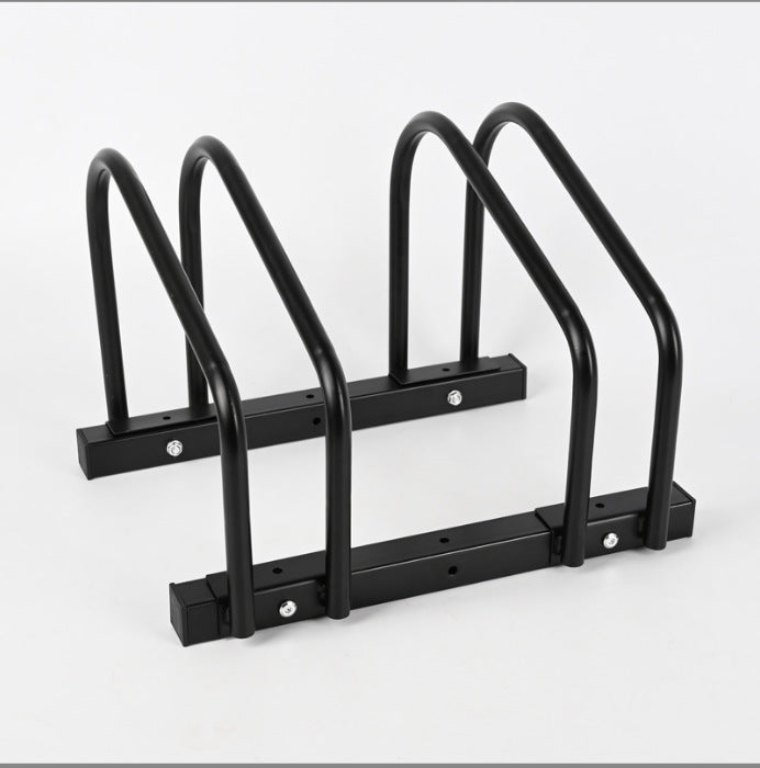 Black bicycle parking rack