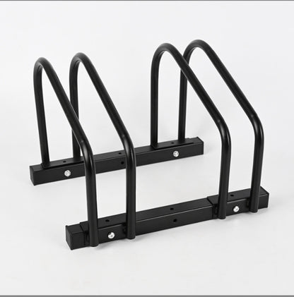 Black bicycle parking rack