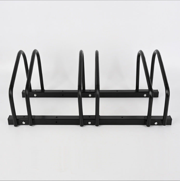 Black bicycle parking rack