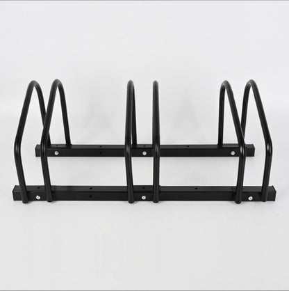 Black bicycle parking rack