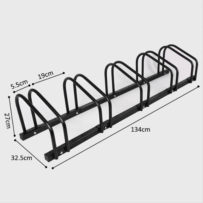 Black bicycle parking rack