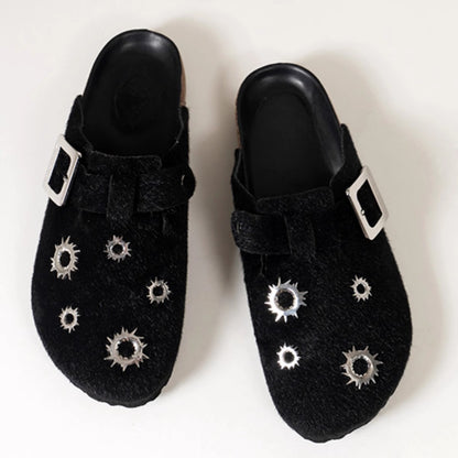 Black Birkenstock sandals Wear Lazy Toe-Toe Slippers Versatile Casual Shoes