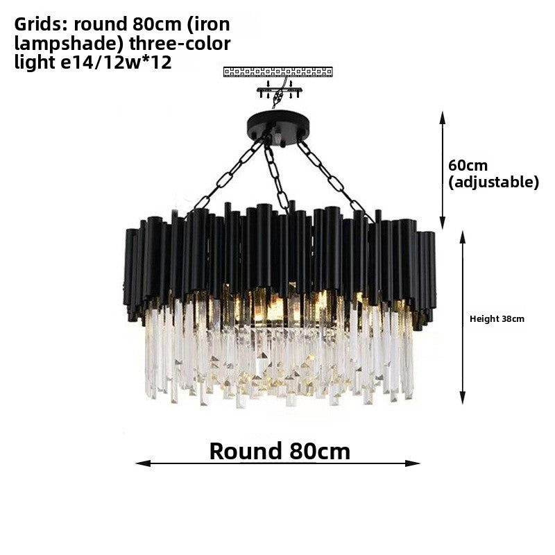Black Crystal Living Room Chandelier