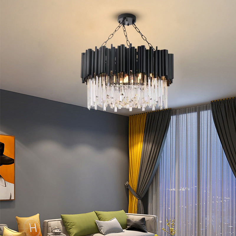 Black Crystal Living Room Chandelier