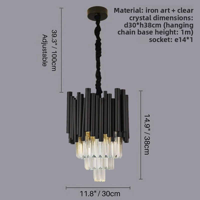 Black Crystal Living Room Chandelier