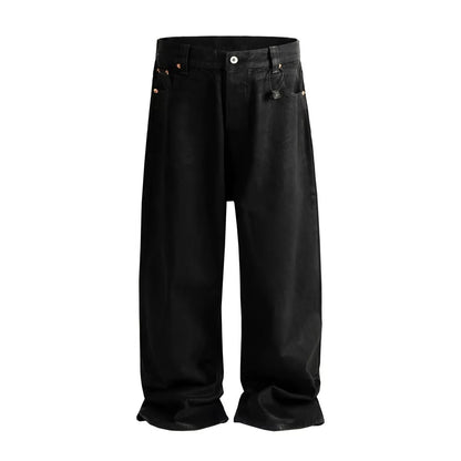 Black Denim Pants for Men with Slight Flare