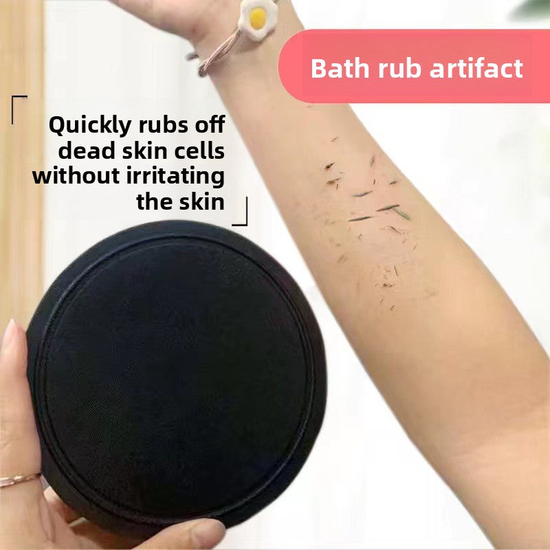 Black Exfoliating Bath Sponge (Round Shape) for Home Use