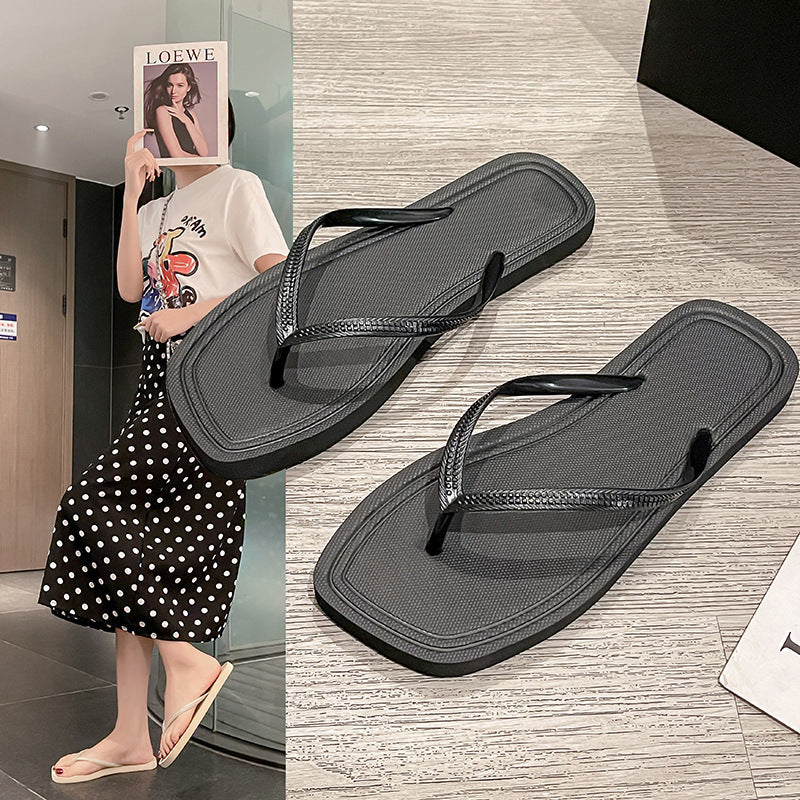 Black flip flops
