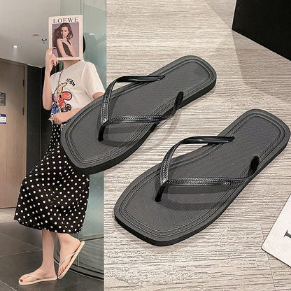 Black flip flops