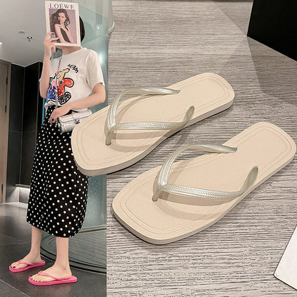 Black flip flops