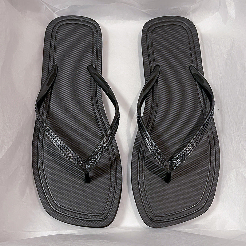 Black flip flops