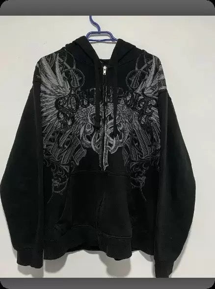 Black four-leaf clover hoodie