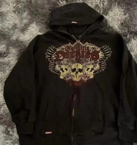 Black four-leaf clover hoodie