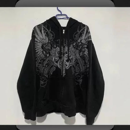 Black four-leaf clover hoodie