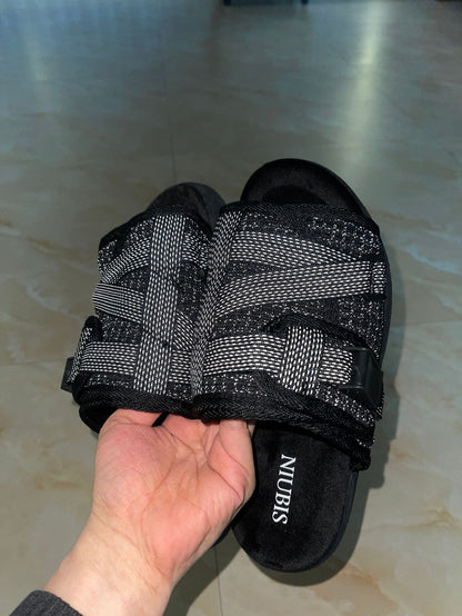 Black Full-Sky Star Reflective Slippers